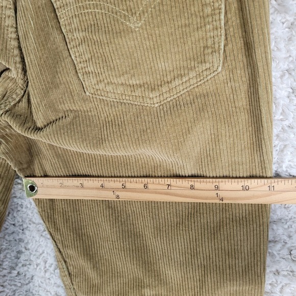 Levi's Corduroy Pants Mens 31x27 Tan Excellent Cutoff Raw Hem Casual 5-Pocket - Picture 9 of 14